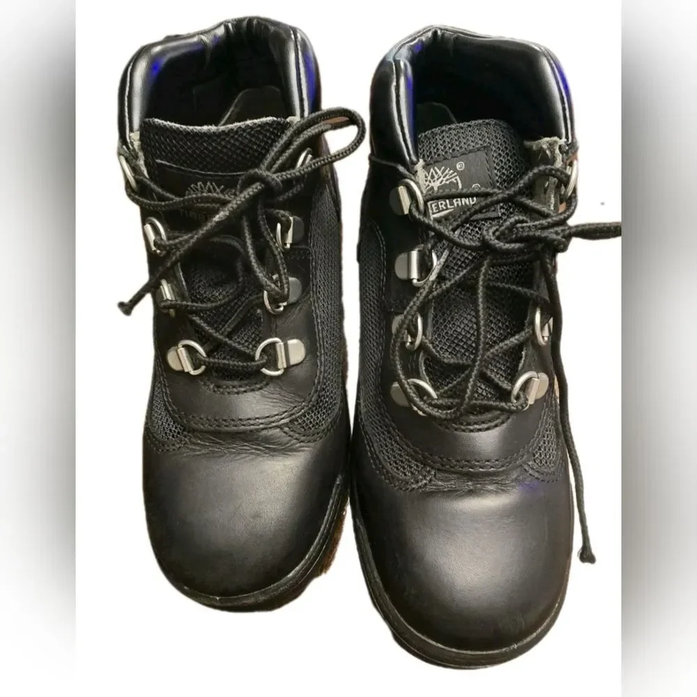 Timberland Boys Black Mid Hiker Boots – Size 2 Youth